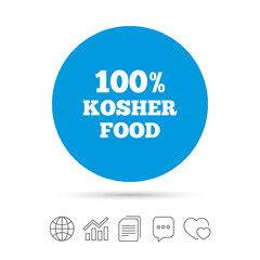 Kosher food product sign icon. Natural food.