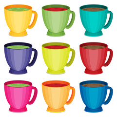 Mugs colored templates for your design
