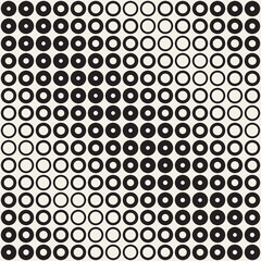 Abstract black and white pattern background. Seamless geometric circle halftone. Stylish modern texture..