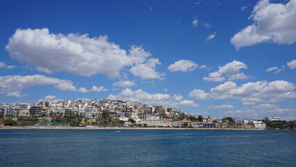 Obraz premium Photo in port of Peiraeus on a spring morning, Attica, Greece