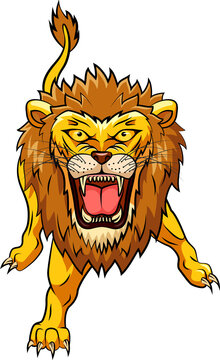 Lion angry mascot. Vector illustration