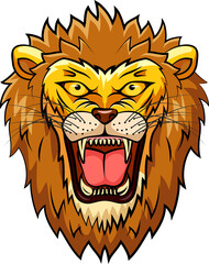 Lion mascot face. Vector illustration