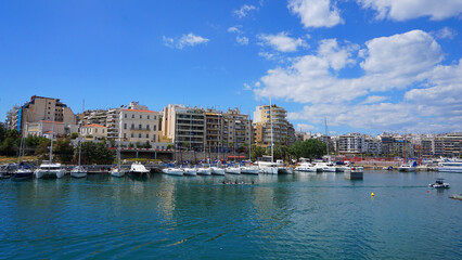 Obraz premium Photo in Marina Zeas port in Peiraeus, Attica, Greece