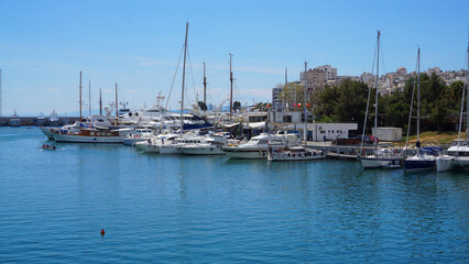 Fototapeta premium Photo in Marina Zeas port in Peiraeus, Attica, Greece