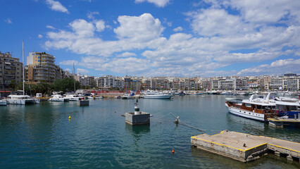 Fototapeta premium Photo in Marina Zeas port in Peiraeus, Attica, Greece
