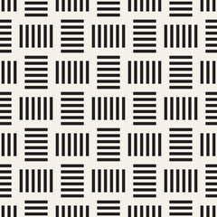Crosshatch vector seamless geometric pattern. Crossed graphic rectangles background. Checkered motif. Seamless black and white texture of crosshatched lines. Trellis simple fabric print.