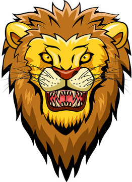 Lion mascot face. Vector illustration