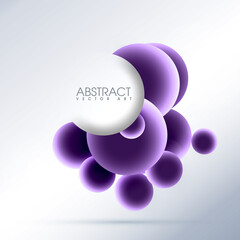 Abstract background. A molecule of purple balls with a hole in the structure.