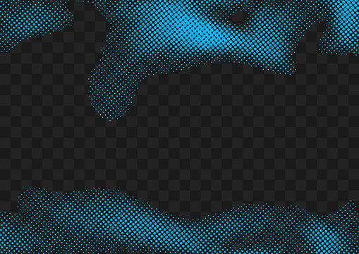 Bright blue halftone dots isolated pop art page layout. Easy to put over any graphic or image old style poster element