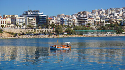 Photo in Marina Zeas near port of Peiraeus on a spring morning, Attica, Greece