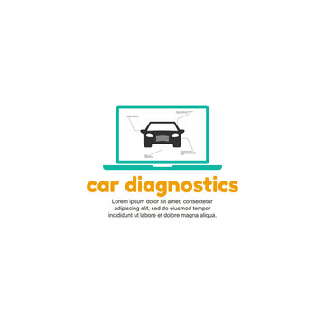 Template logo for computer diagnostics of cars