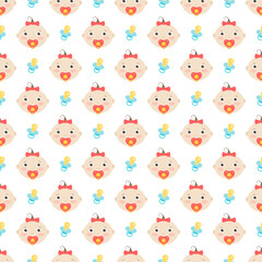 seamless pattern with baby girl