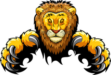 angry lion  Attack Concept. Vector illustration