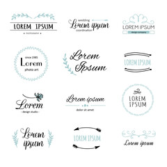 Wedding vector logos. Logo templates
