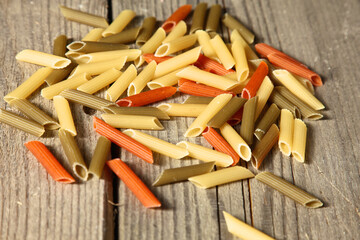 Pasta on the table ready to cook spikelets