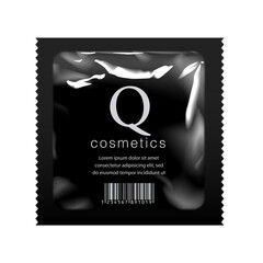 Realistic Black color template Packaging Foil