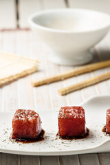 Red tuna sashimi.