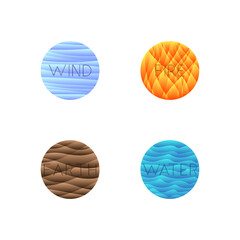 Vector illustration of four elements isolated into round shape