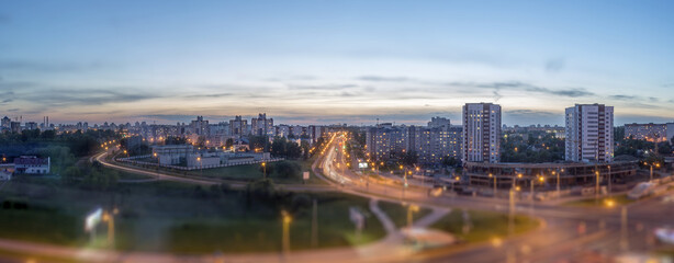 Panorama Minsk night.