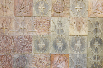 Old colorful wall with pattern background texture