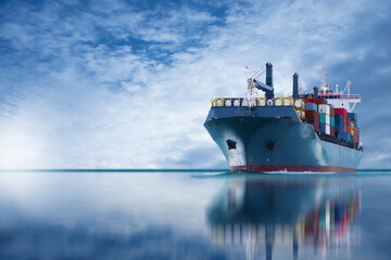 ship with international container import export  forwarder mast © Yellow Boat