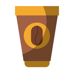 colorful silhouette of disposable cup with hot coffee without contour and shading vector illustration