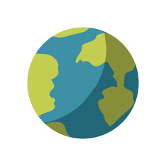 colorful silhouette of earth globe icon without contour and shading vector illustration