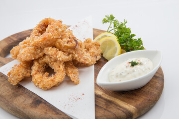 Calamari Served with sour cream