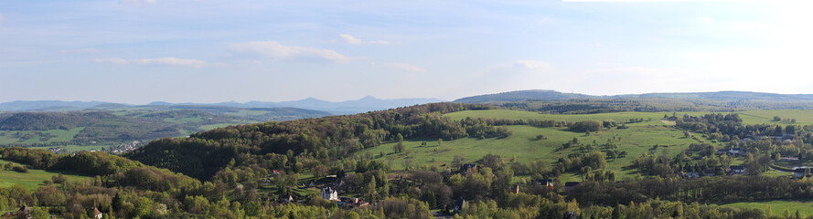 Panoramatic weiv from mountain to village Tisa