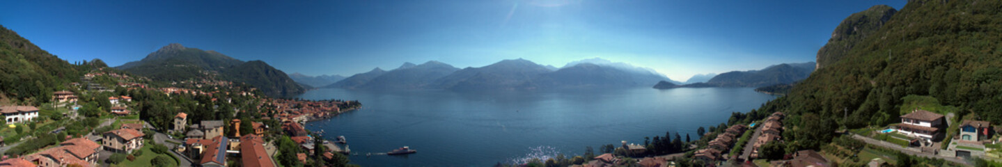 Aerial panoramic view of Menaggio at Lake Como.