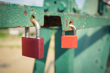 Master key lock with rusty metal 