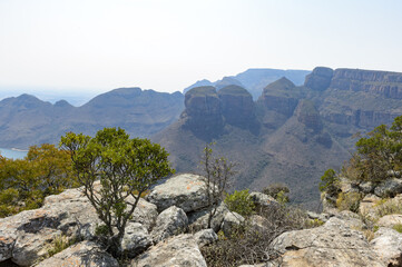 Fototapeta na wymiar Rock formation Three Rondavels, Blyde River Canyon, Mpumalanga, South Africa