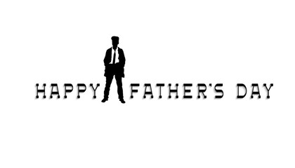 Happy Fathers Day Lettering with silhouette of man