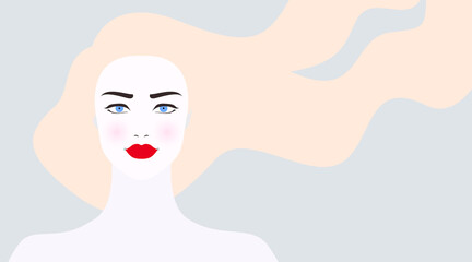 Vector illustration of blond haired woman
