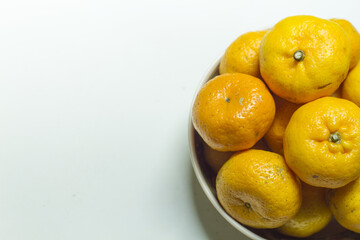 Orange on white background