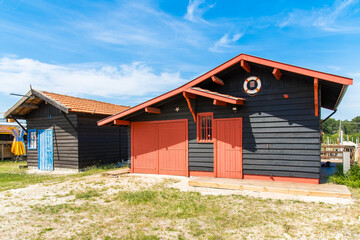 BASSIN D'ARCACHON (France), port ostréicole de La Hume