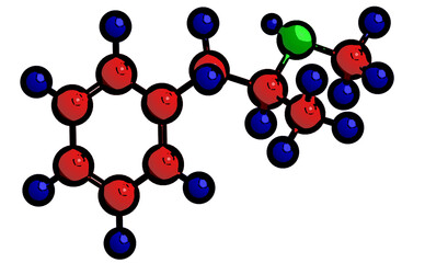 Molecular structure of methamphetamine
