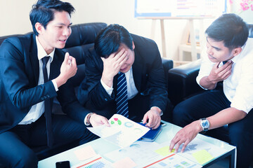 business teamwork discussing ideas and planning for business negotiation 
