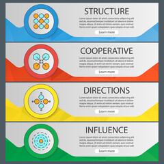Abstract symbols banner templates set