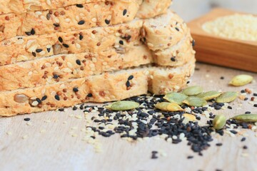 Whole wheat bread and sesame