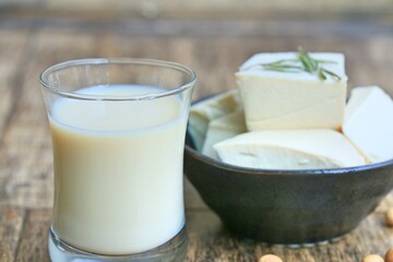 soy milk with soybean