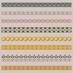Set of color ornate borders. Pattern brushes are included.