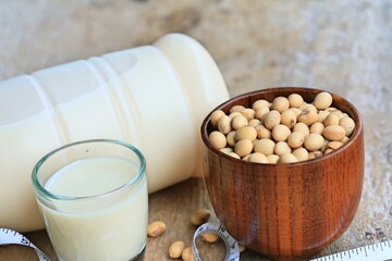 soy milk with soybean
