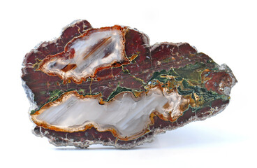 Agate with natural colors, polished cut