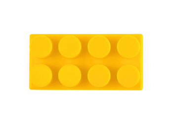 Single toy construction block isolated