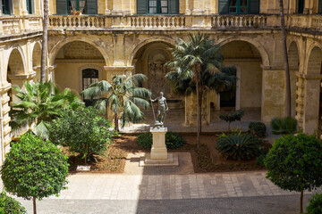 Fototapeta na wymiar Neptune Courtyard in the Grandmaster's Palace. Valletta. Malta