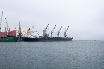 Fototapeta premium Cargo crane sea port