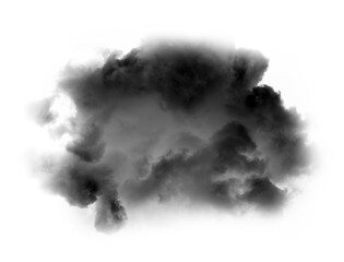 Black cloud or smoke on white background