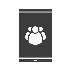 Smartphone contacts glyph icon