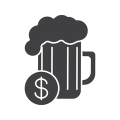 Buy beer glyph icon